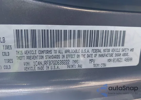 2016 Jeep Patriot Latitude z USA, uszkodzony, nr VIN 1C4NJRFB7GD639222